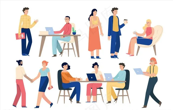 商务人士图片ai矢量模版下载