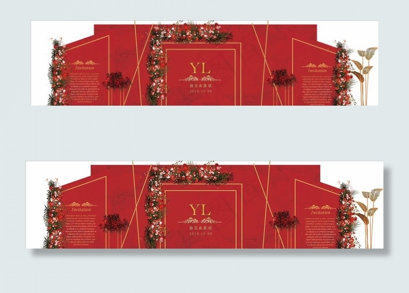 红色大理石婚礼图片(17717X4921(DPI:50))psd模版下载