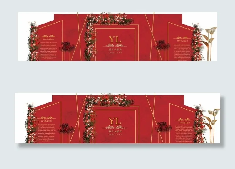 红色大理石婚礼图片(17717X4921(DPI:50))psd模版下载