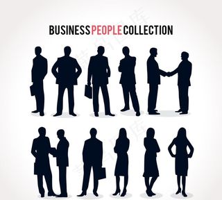 12款商务人物剪影矢量素材图片