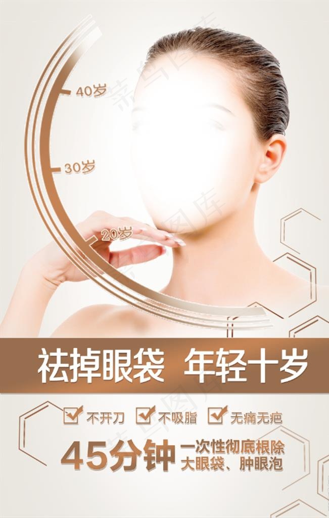 美容祛除眼袋年轻海报图片(3543X5315(DPI:150))psd模版下载