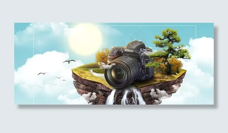 摄影机淘宝baner图片(1920X850(DPI:96))psd模版下载