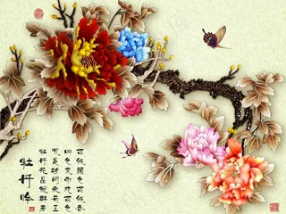 花卉背景墙图片