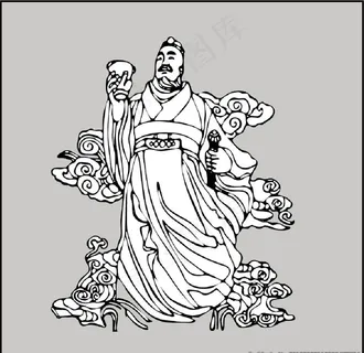 刘邦线条手绘图图片