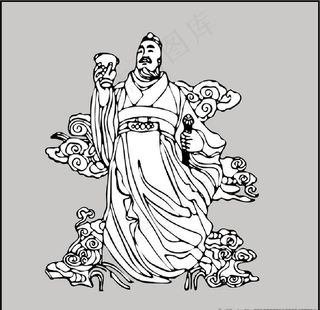 刘邦线条手绘图图片