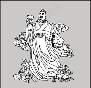 刘邦线条手绘图图片