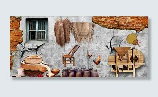 复古怀旧农家菜餐饮背景墙图片