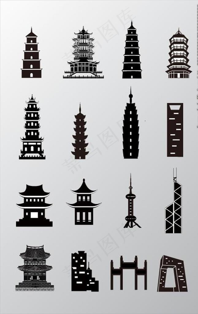 建筑剪影图片