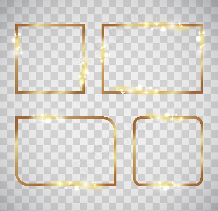 金色边框图片eps,ai矢量模版下载