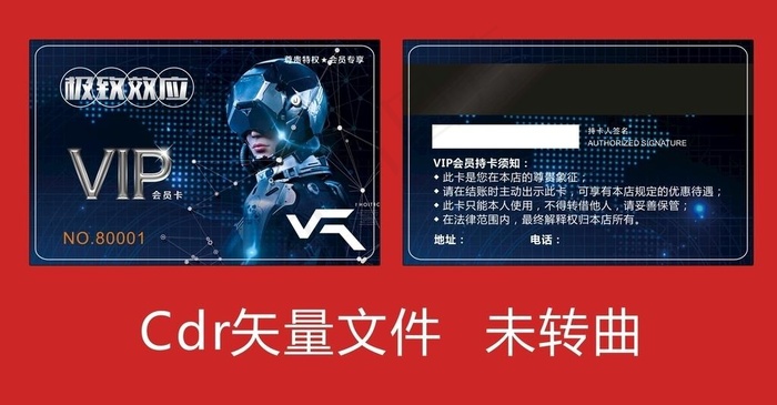 VR会员卡 科幻图片cdr矢量模版下载