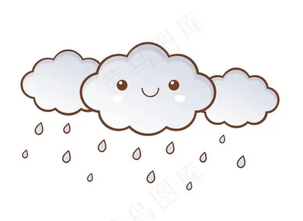 矢量卡通云朵下雨图片