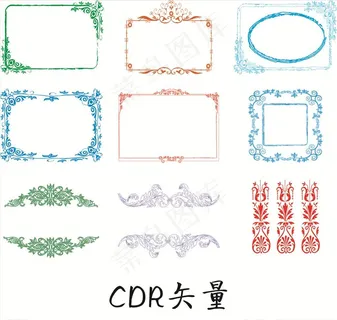 中国传统 文字框 花边  纹理图片