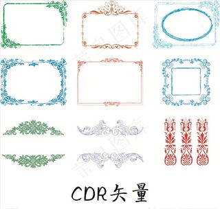 中国传统 文字框 花边  纹理图片