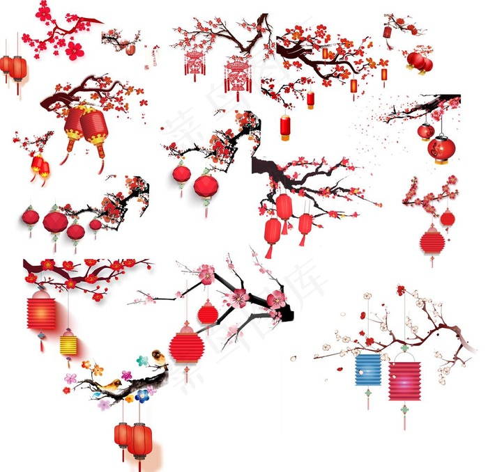 梅花灯笼图片(4134X4134(DPI:300))psd模版下载