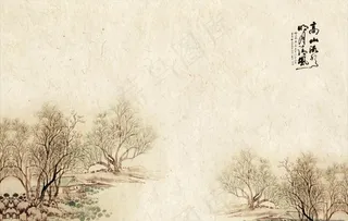 中国风水墨画工笔画模板图片下载