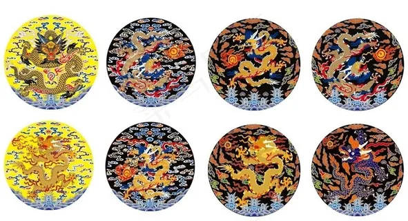 中国传统服饰纹样 团龙 补子图片