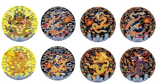 中国传统服饰纹样 团龙 补子图片