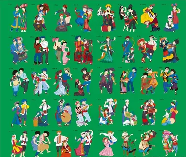 少数民族卡通人物图片