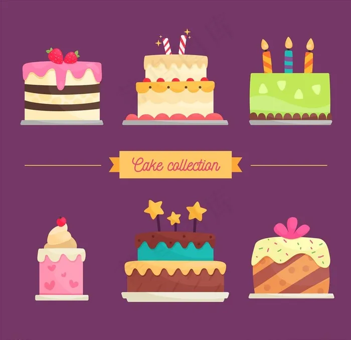 生日蛋糕图片ai矢量模版下载