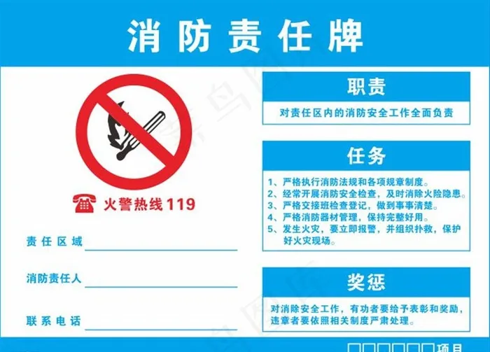 消防责任牌图片cdr矢量模版下载
