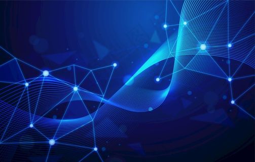 蓝色科技曲线背景图片