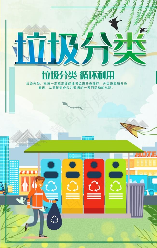垃圾分类图片(2200X3300(DPI:150))psd模版下载