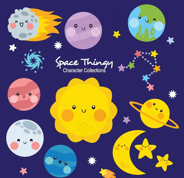 外太空宇航员主题插画图片