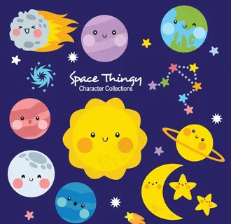 外太空宇航员主题插画图片