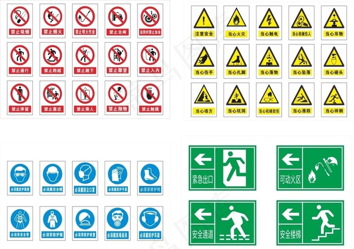 工地安全警示标志图片
