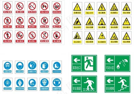 工地安全警示标志图片