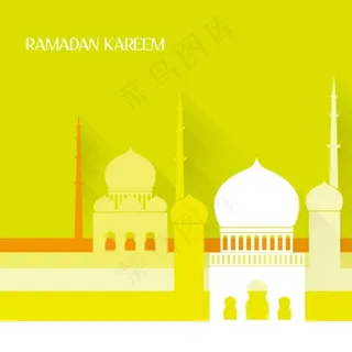 伊斯兰清真寺背景矢量素材图片