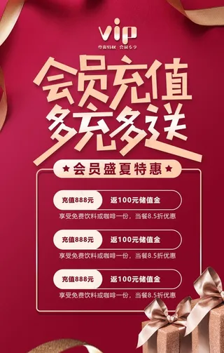 会员充值商场活动海报素材图片