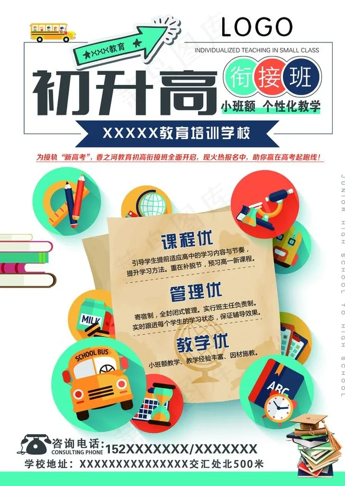 初升高衔接培训图片(2551X3437(DPI:300))psd模版下载