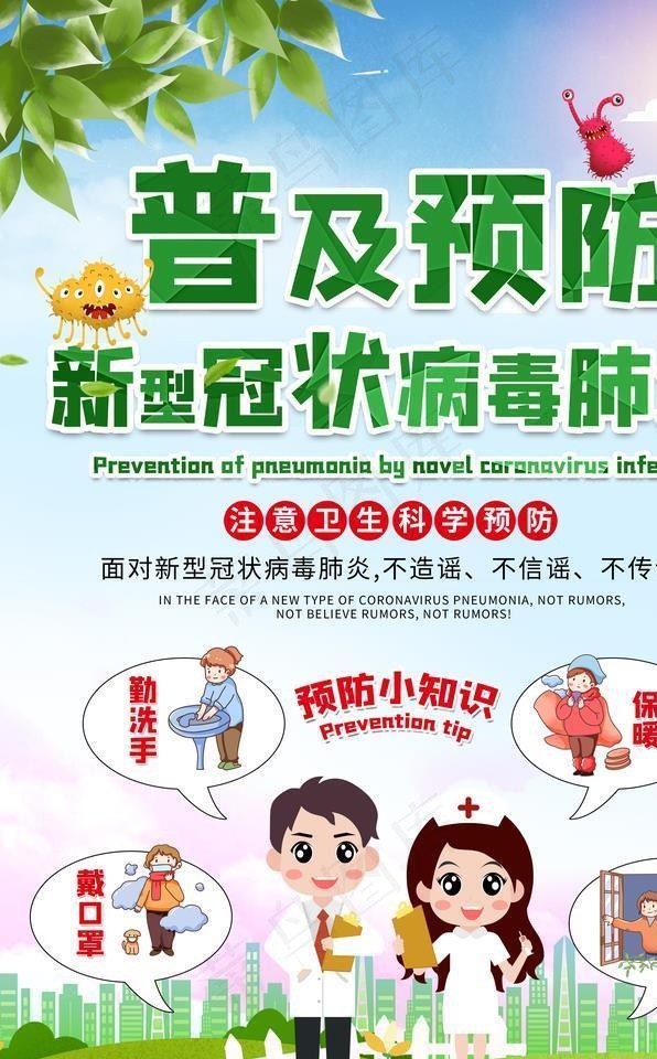 普及预防新型冠状病毒肺炎图片