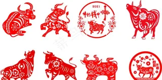 剪纸牛2021图片