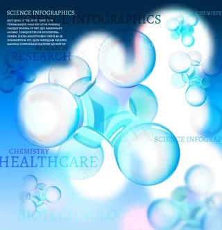 蓝色透明医疗分子科技信息图表图片