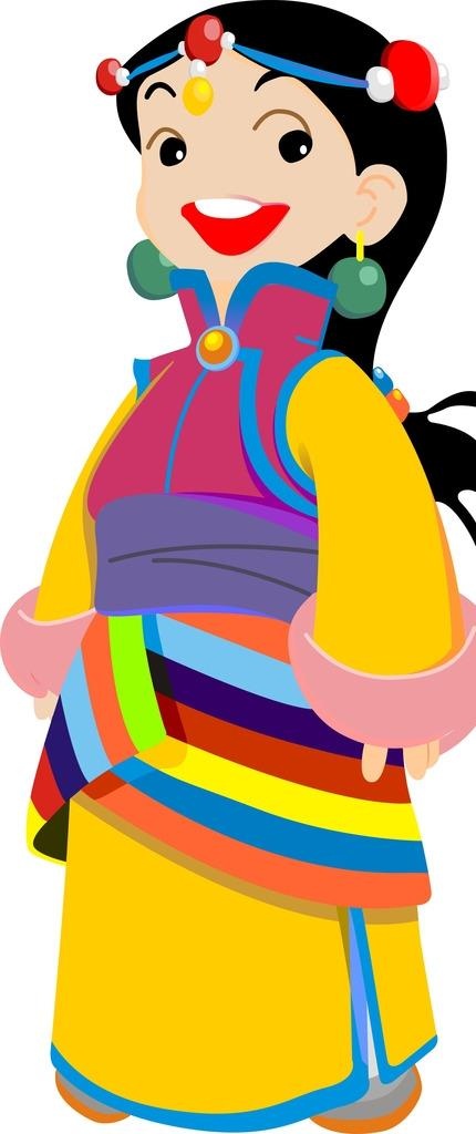 西藏姑娘图片cdr矢量模版下载