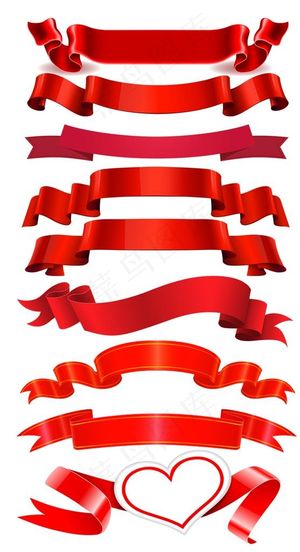 红色彩带飘带促销素材图片