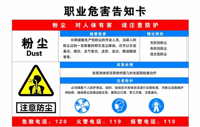 职业危害告知卡图片ai矢量模版下载