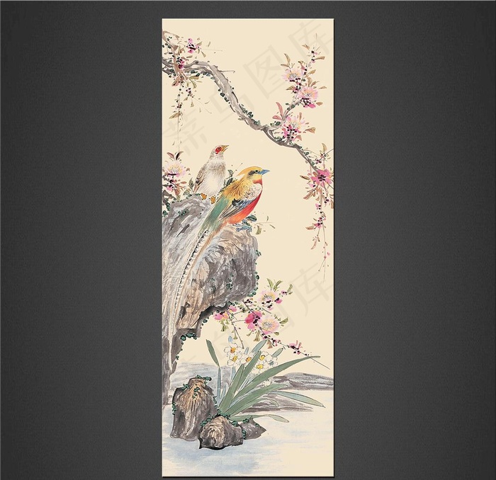 花鸟画图片(7087X18898(DPI:300))psd模版下载