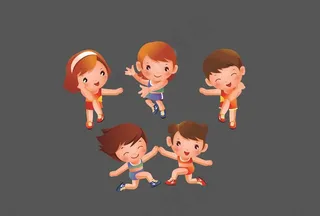 矢量Q版健身跳舞素材图片