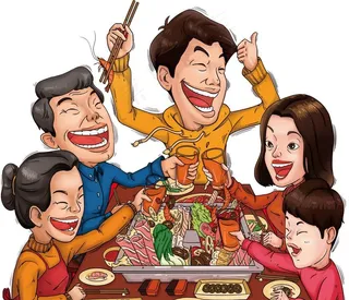 吃火锅插画设计元素合层图片