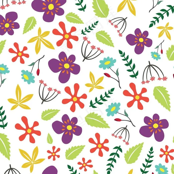 植物无缝印花图案图片eps,ai矢量模版下载