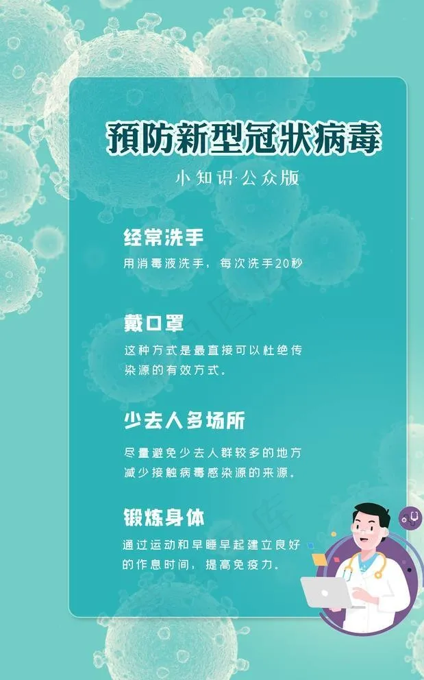 预防新型冠状病毒海报图片(3545X5315(DPI:72))psd模版下载