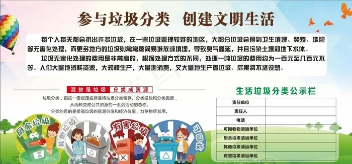 垃圾分类宣传栏图片cdr矢量模版下载