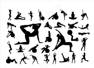 健身剪影图片