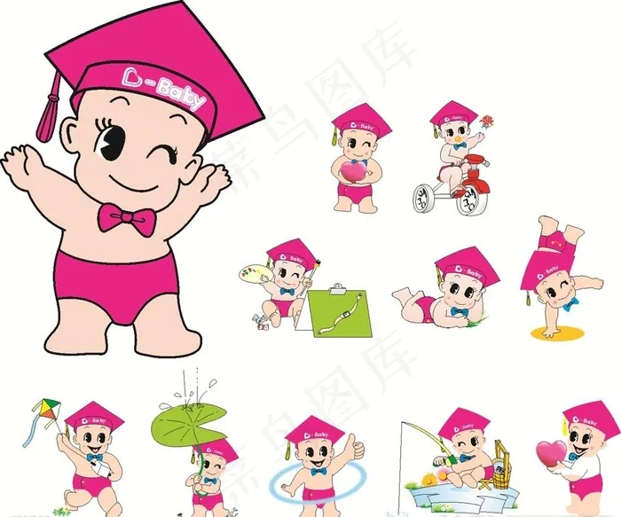 爱婴岛公仔图片cdr矢量模版下载