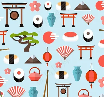 日本元素无缝背景图片