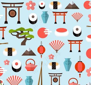 日本元素无缝背景图片