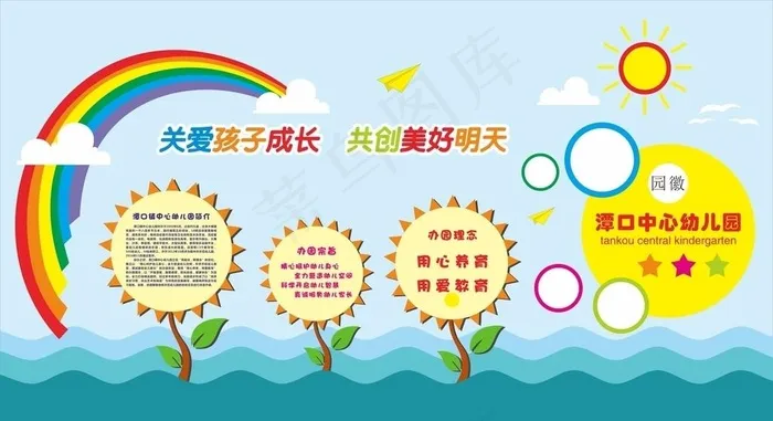幼儿园背景墙图片cdr矢量模版下载